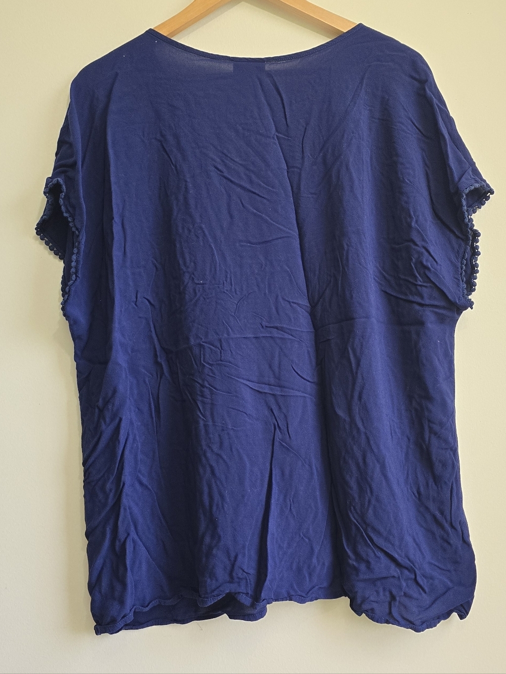 St. John's Bay Blue Crochet Yoke Blouse Size 3XL - Picture 3 of 6